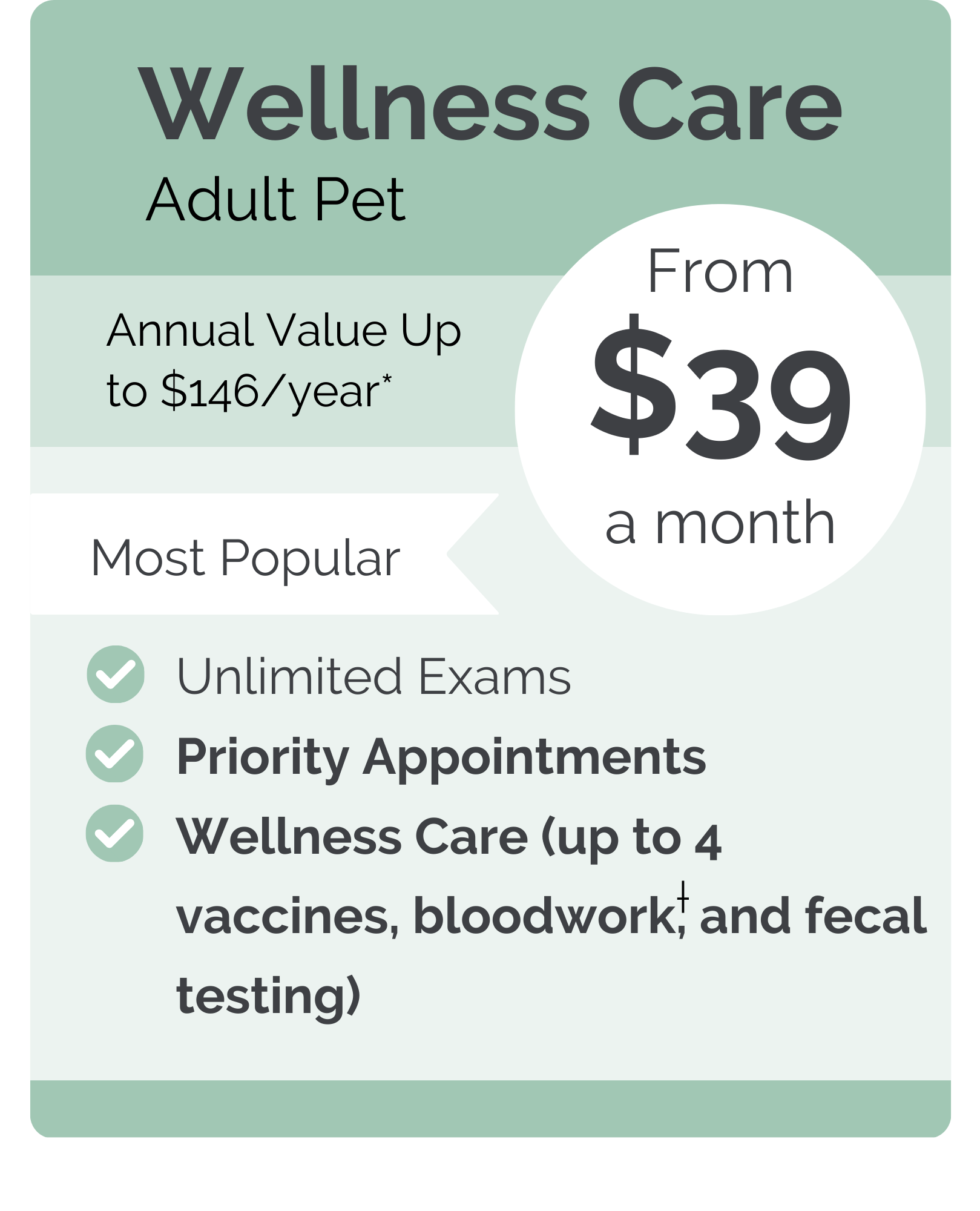 Westside Vet Hospital VIPet pricing wellness